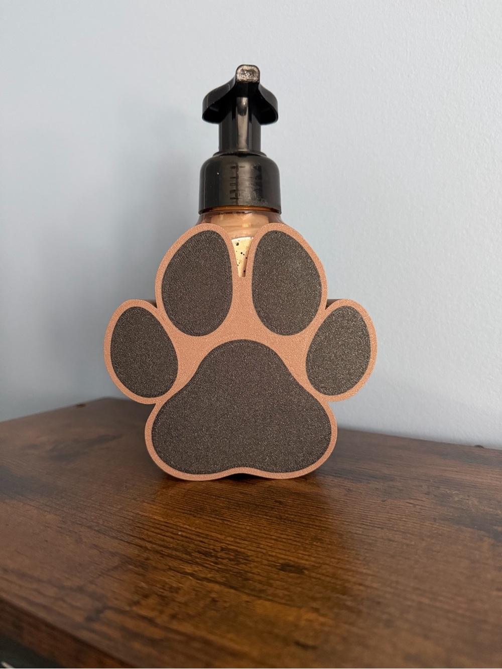 3D printed Brown/Black Paw-Shaped Soap Dispenser